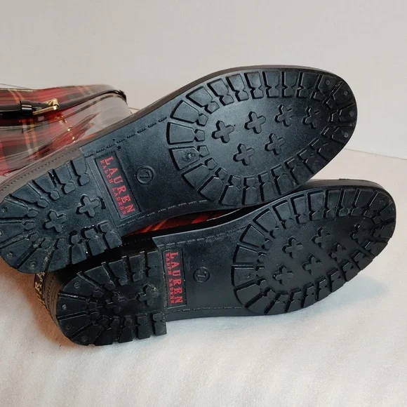 Plaid Women's Rain Boots Lauren Ralph Lauren Size 7B - Picture 9 of 10